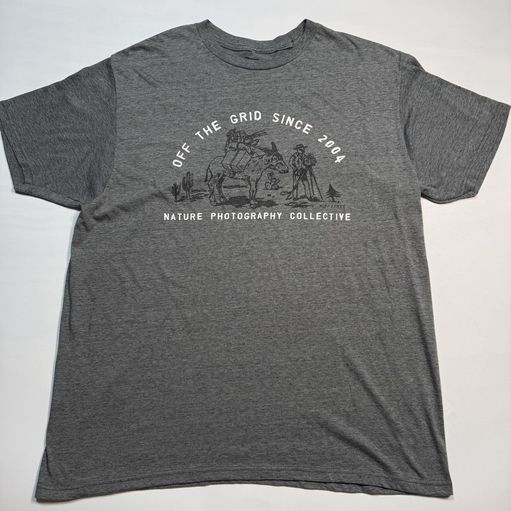 Hippy Tree Shirt Mens XL Gray Off The Grid Nature Photography Graphic Tee
